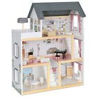 Lil' Jumbl Large Wooden Dollhouse, 3 Story Doll House Set with Elevator & Stairs