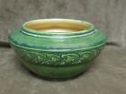 Circa 1910 Art Crafts Green Cream Art Pottery Vase Signed CH/GH Majolica Glaze