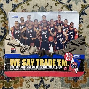 1996 NBA Dream Team Cardboard Texaco Display Poster AD Shaquille O’Neal Hakeem +