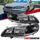 Fit 1998-2002 Honda Accord Coupe Sedan Black Headlights Lamps Left+Right 98-02 (For: 2001 Accord)