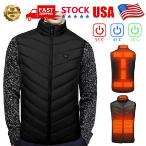 Electric Heated Vest Winter USB Heated Jacket Quick Heating Body Warmer 3 Levels
