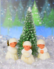 Vintage West Germany Plastic Snow Angels And Bottle Brush Christmas Tree