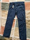 Canali navy regular fit 5 pocket stretch pants 58 (italy) 40 (usa) mens NEW