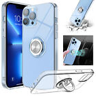 For iPhone 14 13 Pro Max,12 Mini,SE 2nd/3rd Gen,8,7 Clear Case Ring Stand Cover