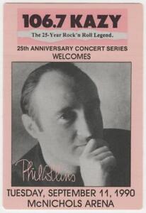 Phil Collins Tour 1990. McNichols Arena Sept. 11, 1990. Radio Station Promo