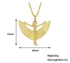 Gold Egyptian Isis pendant with 45cm plus 5cm extender wave chain