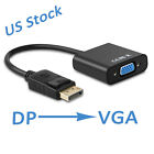 Displayport DP Male To VGA Female Adapter Display Port Cable Converter Black FHD