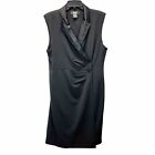 DKNY Women’s Size 14 Black Tuxedo Sleeveless Wrap Dress