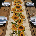 Seliem Fall Sunflowers Table Runner, Vintage Spring Summer Flower Home Kitchen D