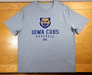 Iowa Cubs T-Shirt Men's 2XL XXL Gray Blue Under Armour AAA Minor League Baseball