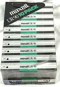 NOS SEALED Maxell UR90 Audio Cassette Normal Bias Type I - New 10 Pack