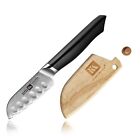 Klaus Meyer Helix Damascus Steel 3 inch Japanese Chef Knife with Wood Sheath