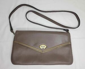 Classic Etienne Aigner Brown Leather Crossbody Shoulder Bag ~ 25