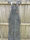 Vintage Carhartt Double Knee Overalls Pants Mens 30x34 Green USA Union Made