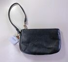 Coach Pebbled Leather Zip Wristlet Black ~ New with tags