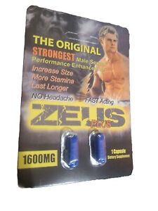 ( 24 Pills ) Zeus Plus DOUBLE 1600 mg Male Supplement 12 Pcs 24 Pills