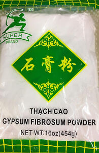 GYPSUM POWDER FOOD GRADE TOFU COAGULANT 16 Oz (1LB) CALCIUM SULFATE Super Brand