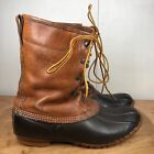 LL Bean Boots Mens 11 M Vintage Duck Classic Rain Brown Leather Tall Work GTX