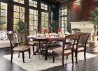 Cottage Dark Cherry Brown Oval Table & Chairs - 7 piece Dining Set Furniture CDU