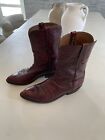 Lucchese Boots Men’s 11 USA Made Maroon Leather USA Made Cowboy