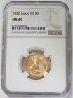 2022 GOLD $10 AMERICAN EAGLE 1/4 OZ NGC MINT STATE 69