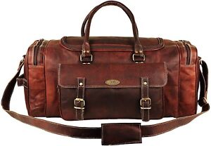 Leather Genuine Bag Travel Men Duffle Gym Luggage S Vintage Overnight Weekend