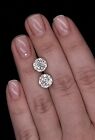 4 Ct Round Cut FL/D Real Moissanite Solitaire Stud Earrings 14K White Gold 8mm