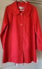 Pendleton Womens Trench Rain Coat Size L Lined Pockets Cotton Spandex Orange/Red