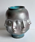 TMS  2005 Fornasetti Style Vitruvian Perpetual Faces Vase MCM Art Pottery