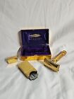 Antique 1920’s Gillette Gold Aristocrat Razor Set w/ Gold Case & Gold Blade Bank