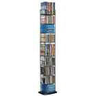 Steel Media Tower Rack Storage Organizer CD DVD Video Game Blu Ray Shelf Stand