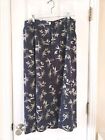 Bice Navy Blue and Tan Floral Long Skirt Size 16 Boho Spring Summer