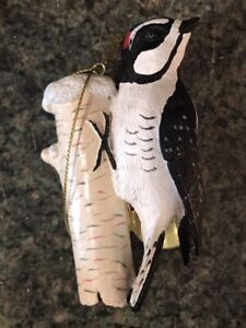 New ListingDanbury Mint hand painted songbird Christmas ornament - DOWNY WOODPECKER
