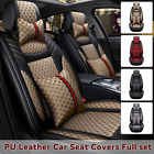 Luxury Leather Front + Rear Car Seat Covers 5-Seats Cushion Full Set Universal (For: 2008 Ford Fusion)