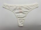 Victoria's Secret Panties NWT Size Large L 2008 100 Cotton White Logo Thong NEW