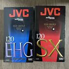 JVC VHS Tapes (2) High Energy 8 HR Blank New Sealed T-120 SX & T-120 EHG