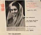 Indira Gandhi Autograph Photo 1970 - India first woman Prime Minister