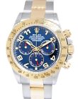 Rolex Daytona Chronograph 18k Yellow Gold/Steel Blue Dial Mens 40mm Watch 116523