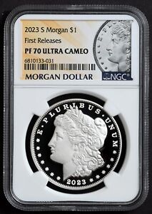 2023-S MORGAN NGC PF70 ULTRA CAMEO Proof Silver Dollar $1 First Releases PF70 FR