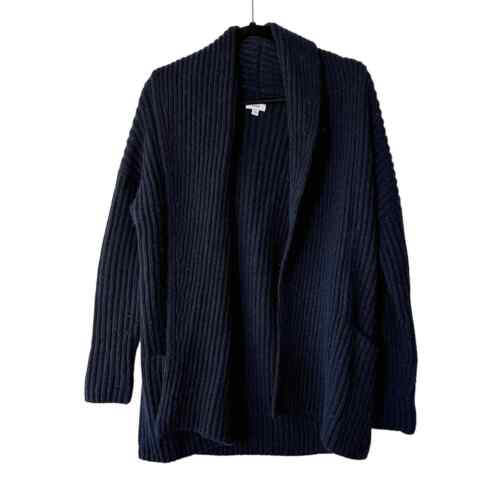 Vince Wool Alpaca Oversized Chunky Cardigan Sweater Navy Blue Women's XS