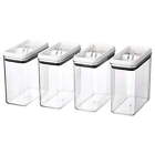 Canister Pack of 4 - Flip-Tite 11.5 Cup Rectangular Food Storage Container Set