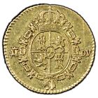 1786 M Spain 1/2 Escudo Gold Coin Carlos III - Scratched