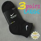 Nike Everyday Cushioned Cotton Training Ankle Socks DRI-FIT BLACK Large 3 Pairs