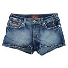 Women's Vintage Baby Phat Embroidered Blue Jeans Hot Pants Low Rise Shorts Sz 5