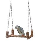 Bird Perch Nature Wood Stand Swing for Small Medium Large Parrot (15.4x10.5in...