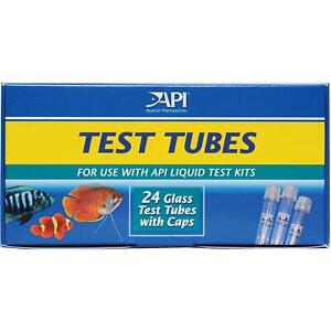 API Glass Test Tubes with Caps for Liquid Test Kits 24 Tubes