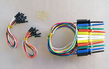 6 pcs mini grabber SMD IC test clip jumper  w 160mm F/F , M/M wires & pin combo