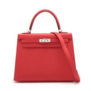 Hermes Kelly 25 Epsom Rouge Coup SilverMetal D:2019