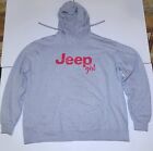 Jeep Girl Hoodie 2X Heather Grey Red Letters Hand Warmer Tie String Pullover