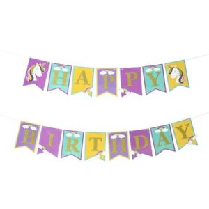 Unicorn Happy Birthday Banner,Happy Birthday Banner, Unicorn Birthday Party D...